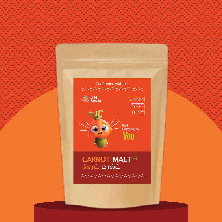 Life Roots Carrot Malt | Hot and Cold | Best Alternative for Tea/Coffee