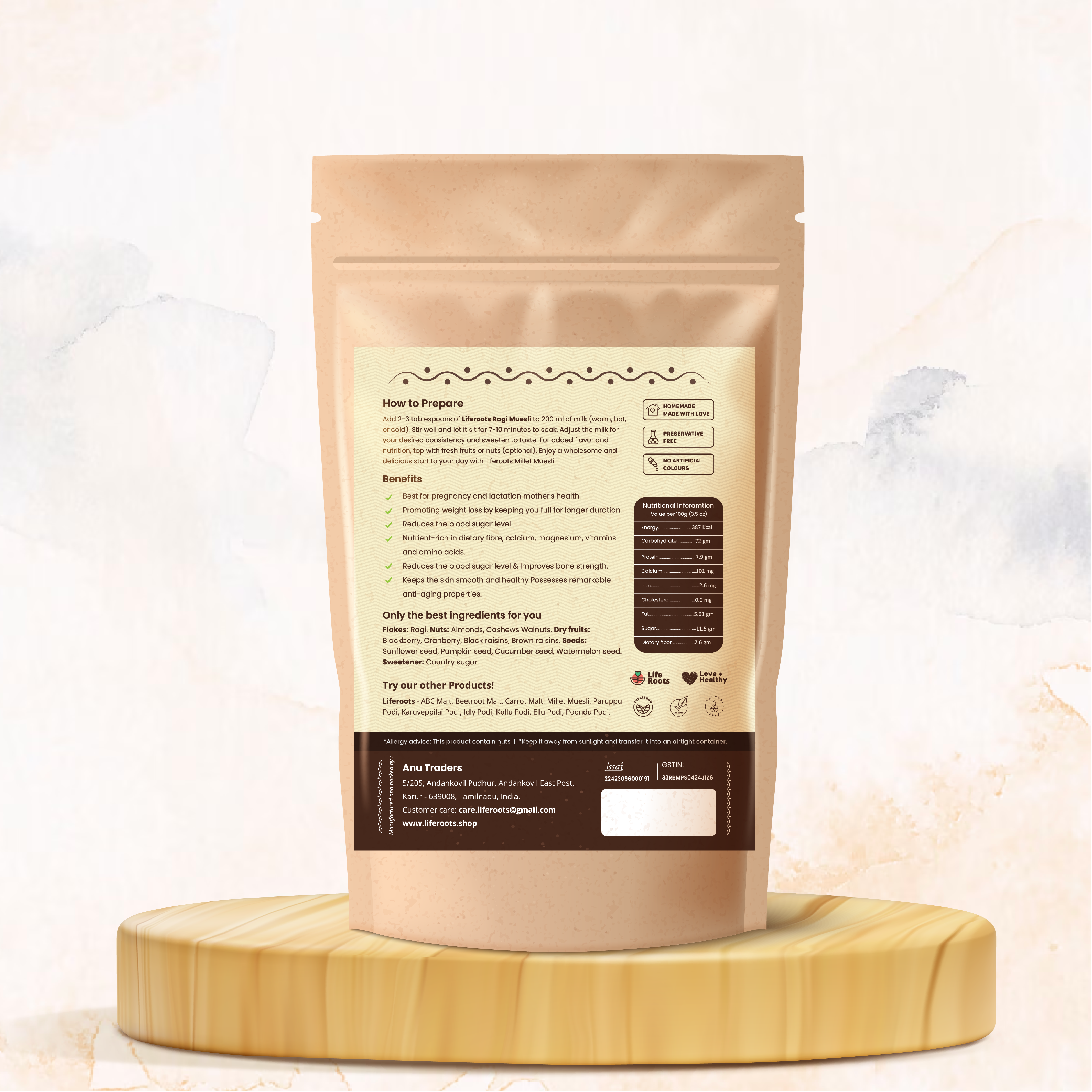 Life Roots Ragi Muesli | Fuel Your Morning with Health and Flavor