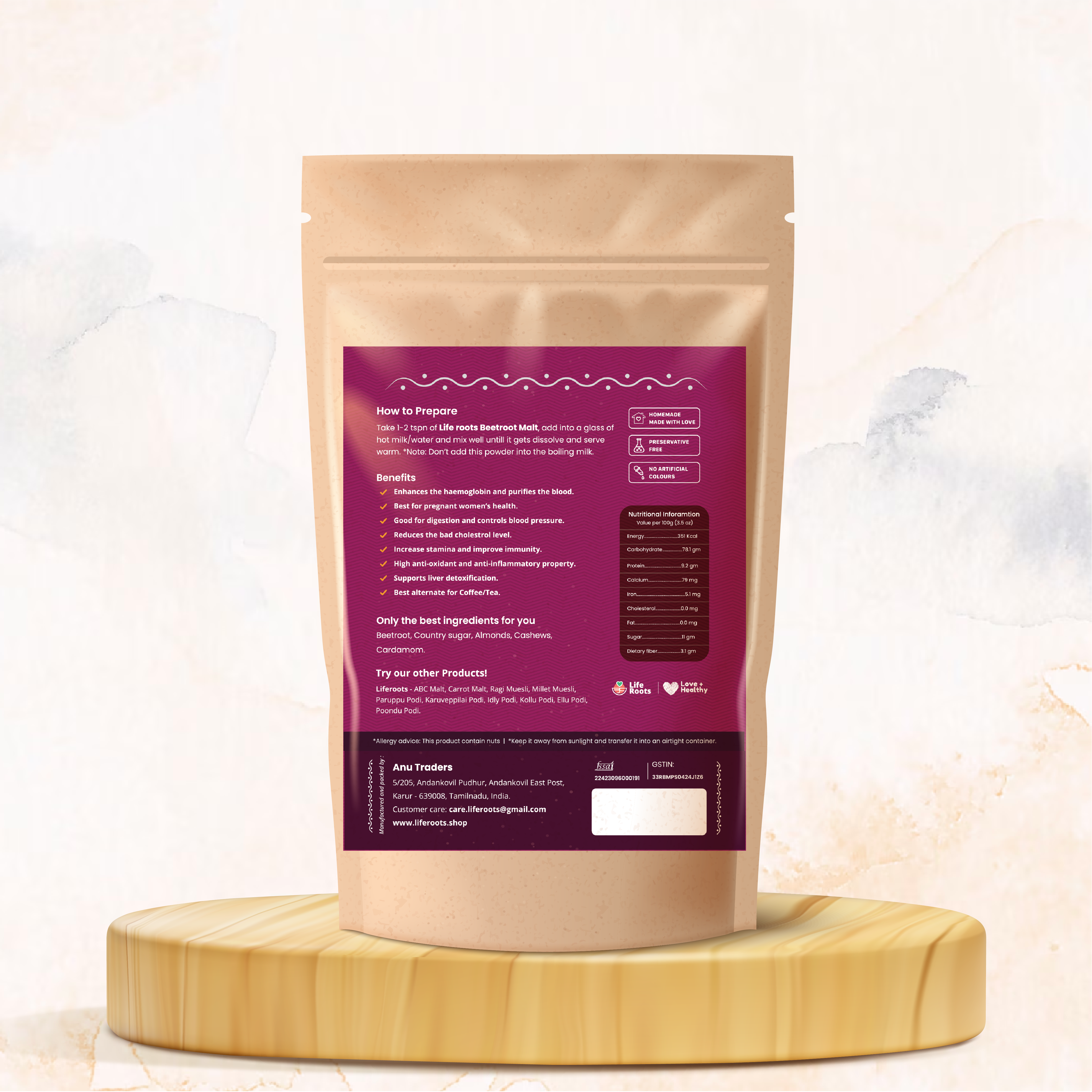 Life Roots Beetroot Malt | Hot and Cold | Best Alternative for Tea/Coffee