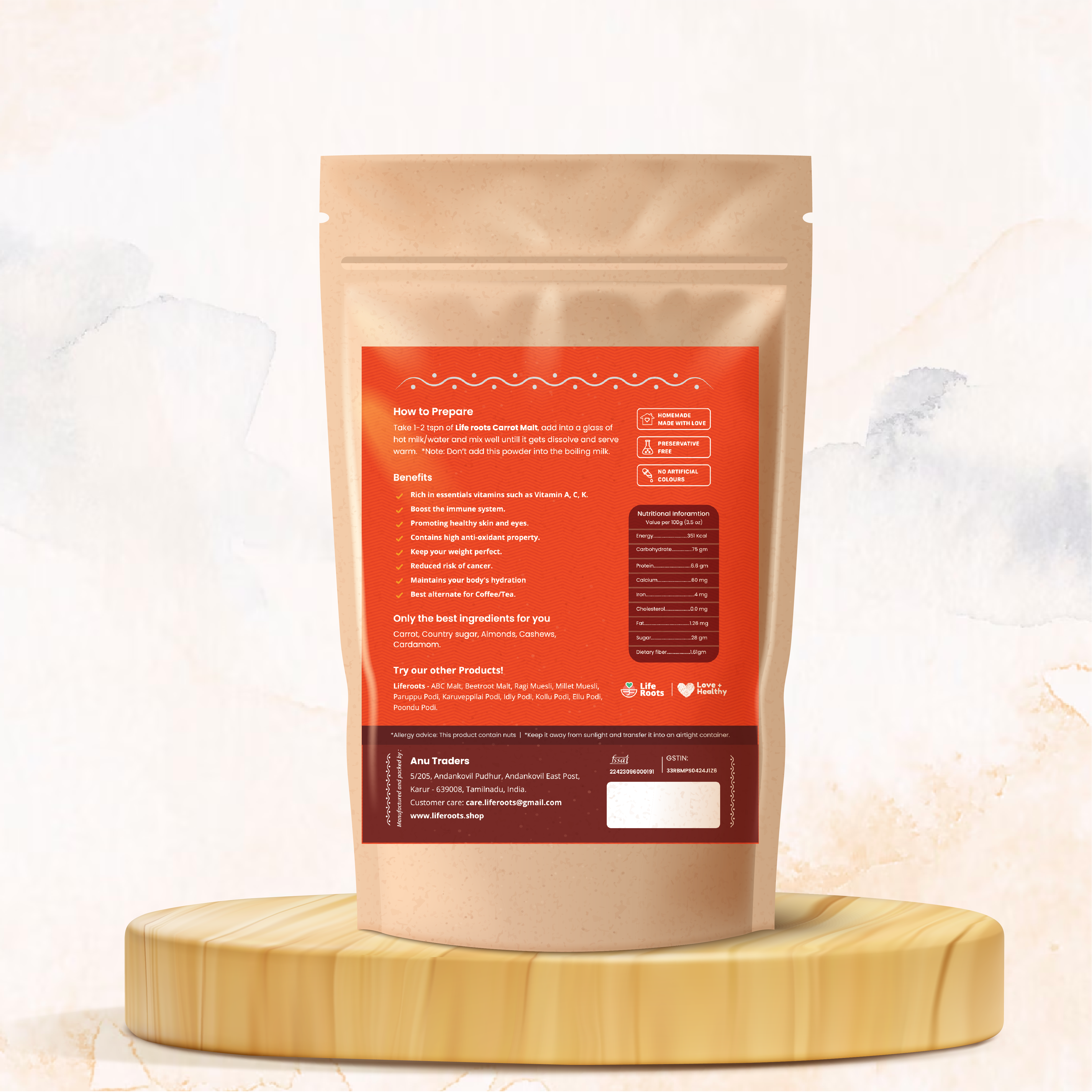 Life Roots Carrot Malt | Hot and Cold | Best Alternative for Tea/Coffee