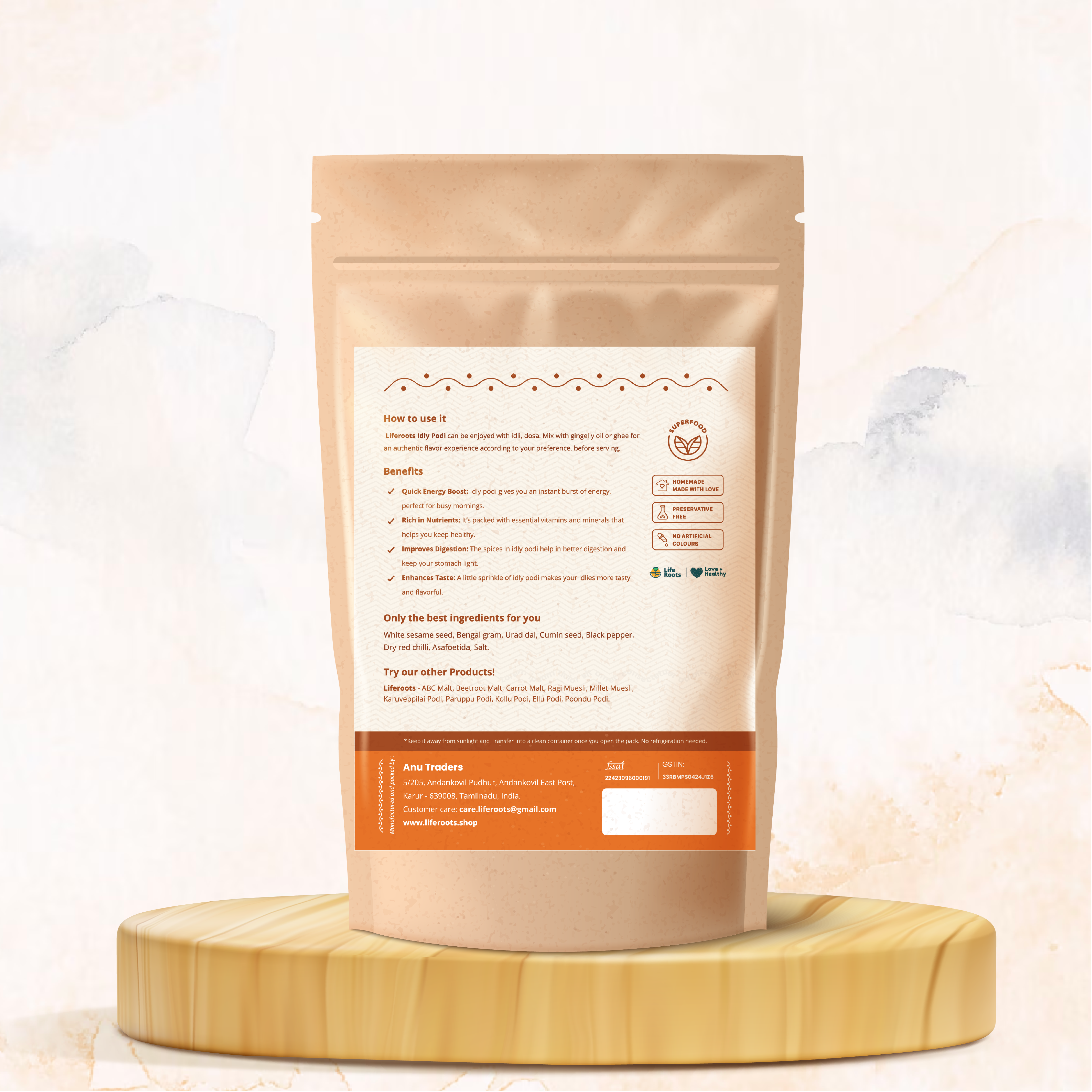 Liferoots - Idly Podi | Instant Mix for Dosa & Idly