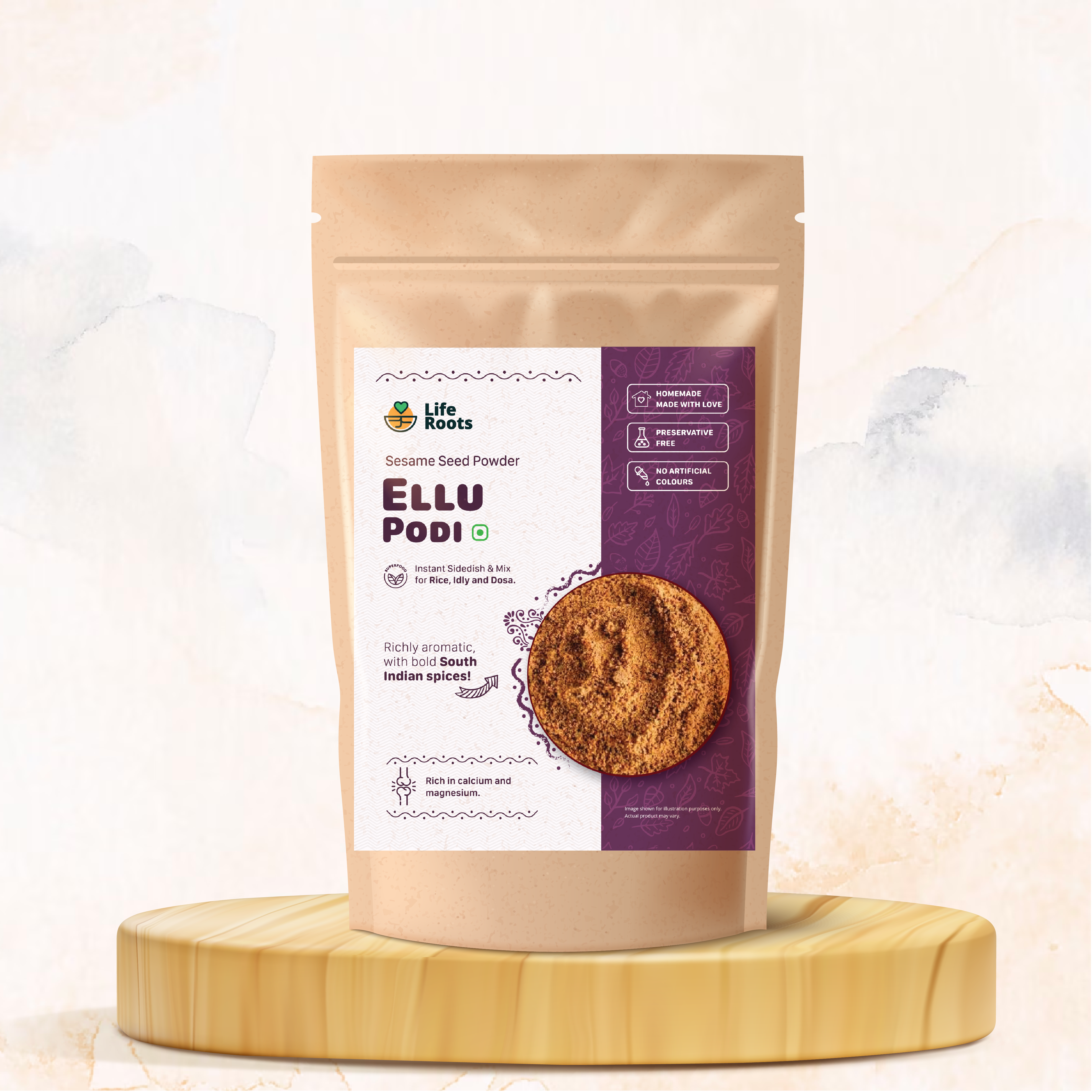 Liferoots - Ellu Podi (Sesame Seed Lentil Powder) | Instant Mix for Dosa, Idly & Rice