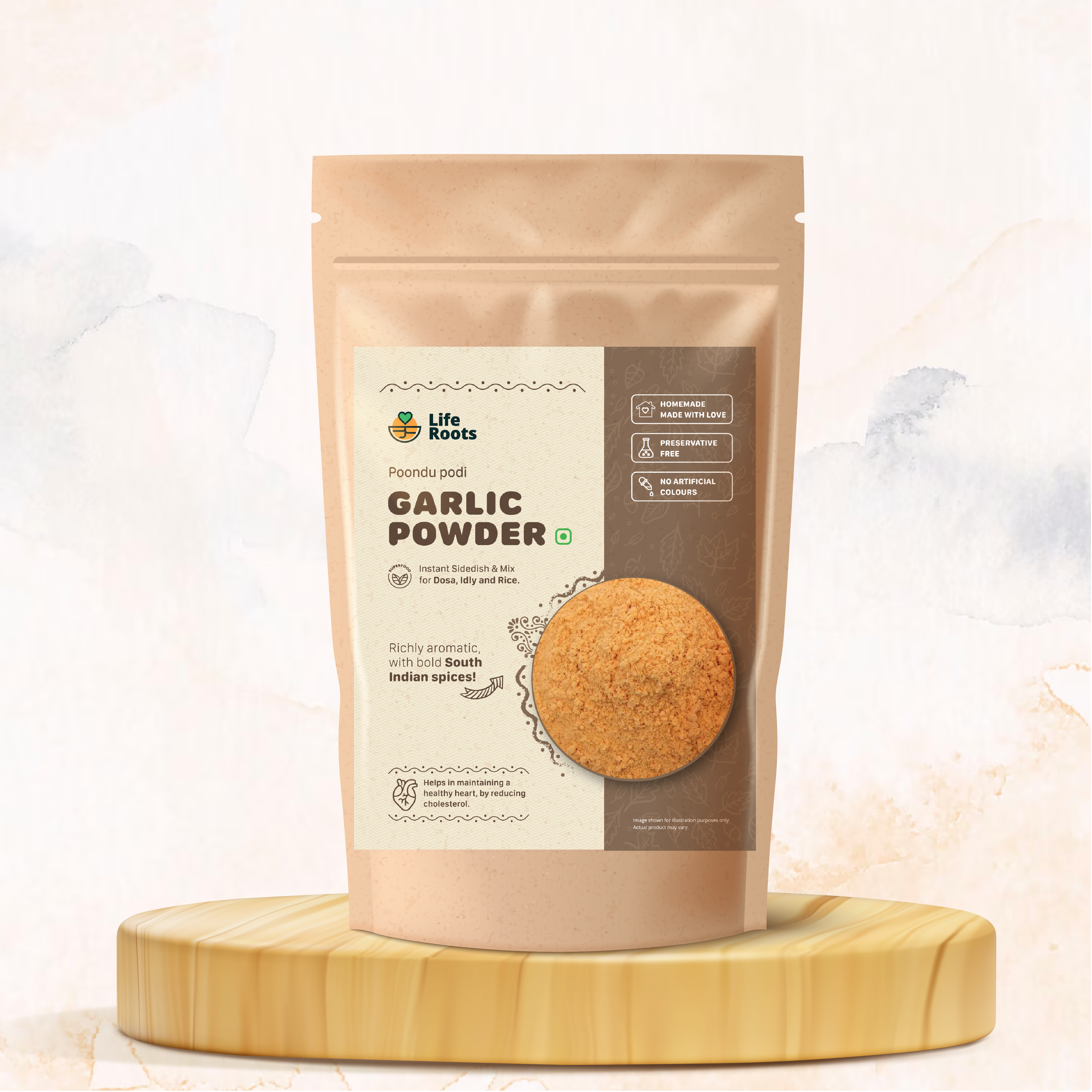 Liferoots - Poondu podi (Garlic Powder) | Instant Mix for Dosa, Idly & Rice