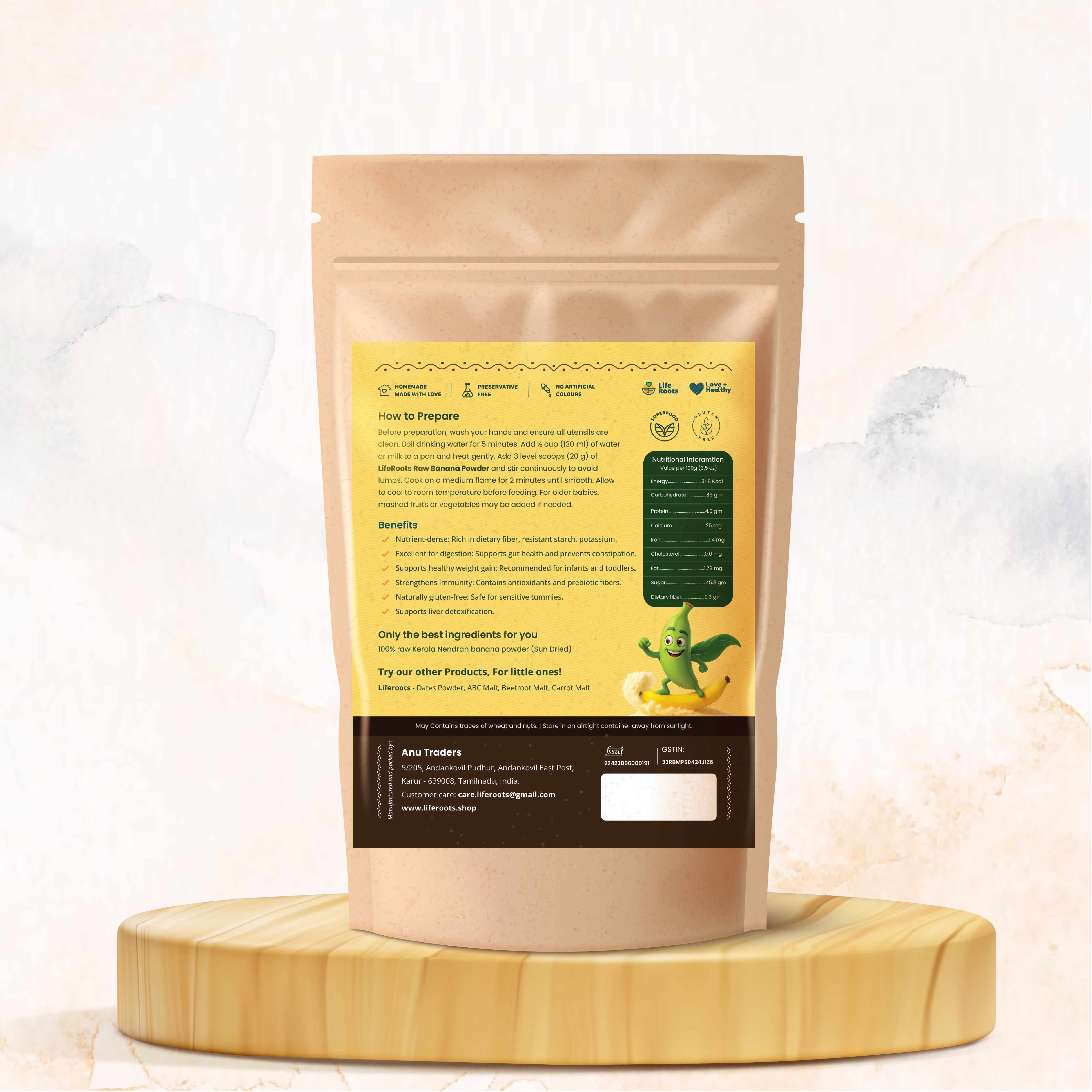Liferoots Raw Banana Powder 🍌