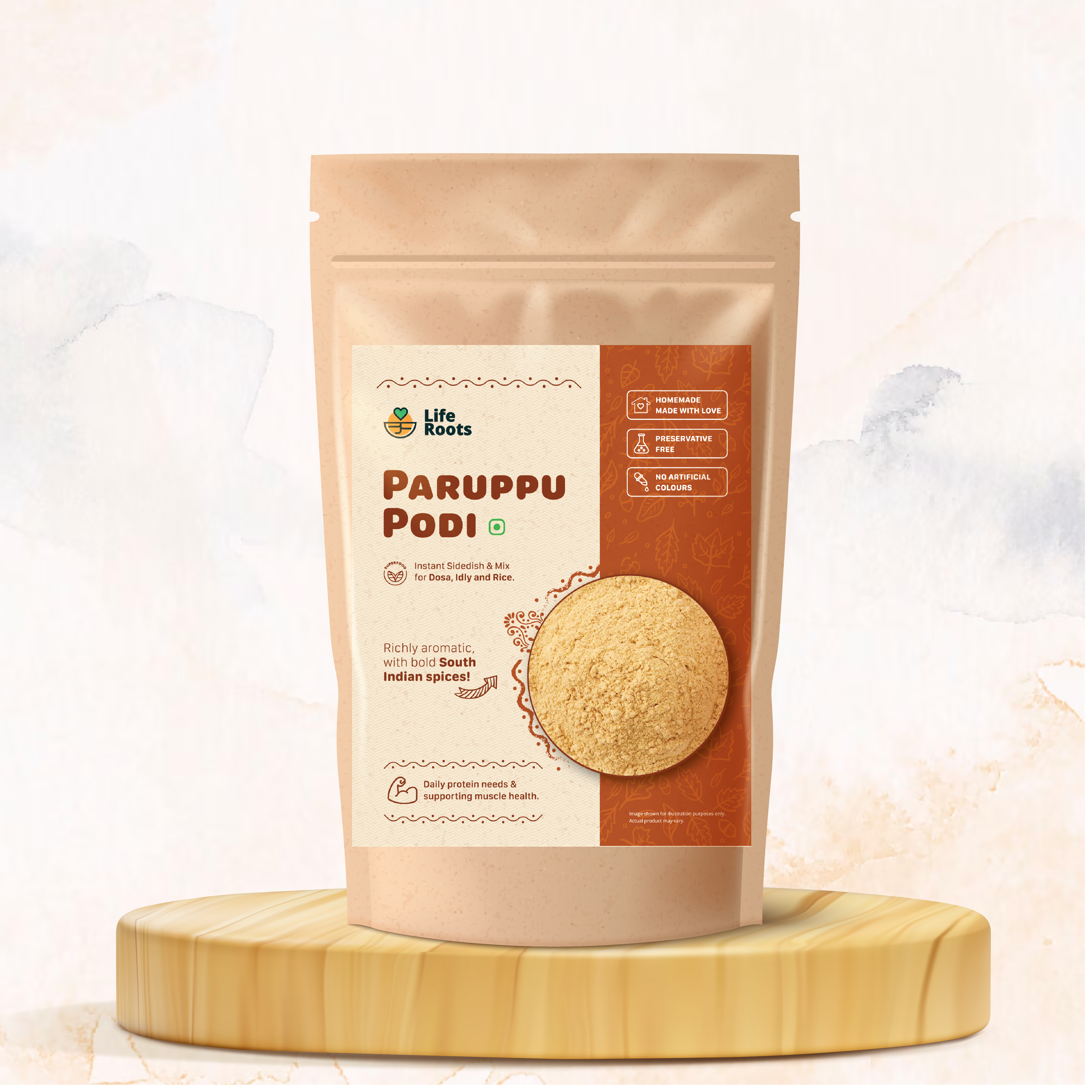 Liferoots - Paruppu Podi | Instant Mix for Dosa, Idly & Rice