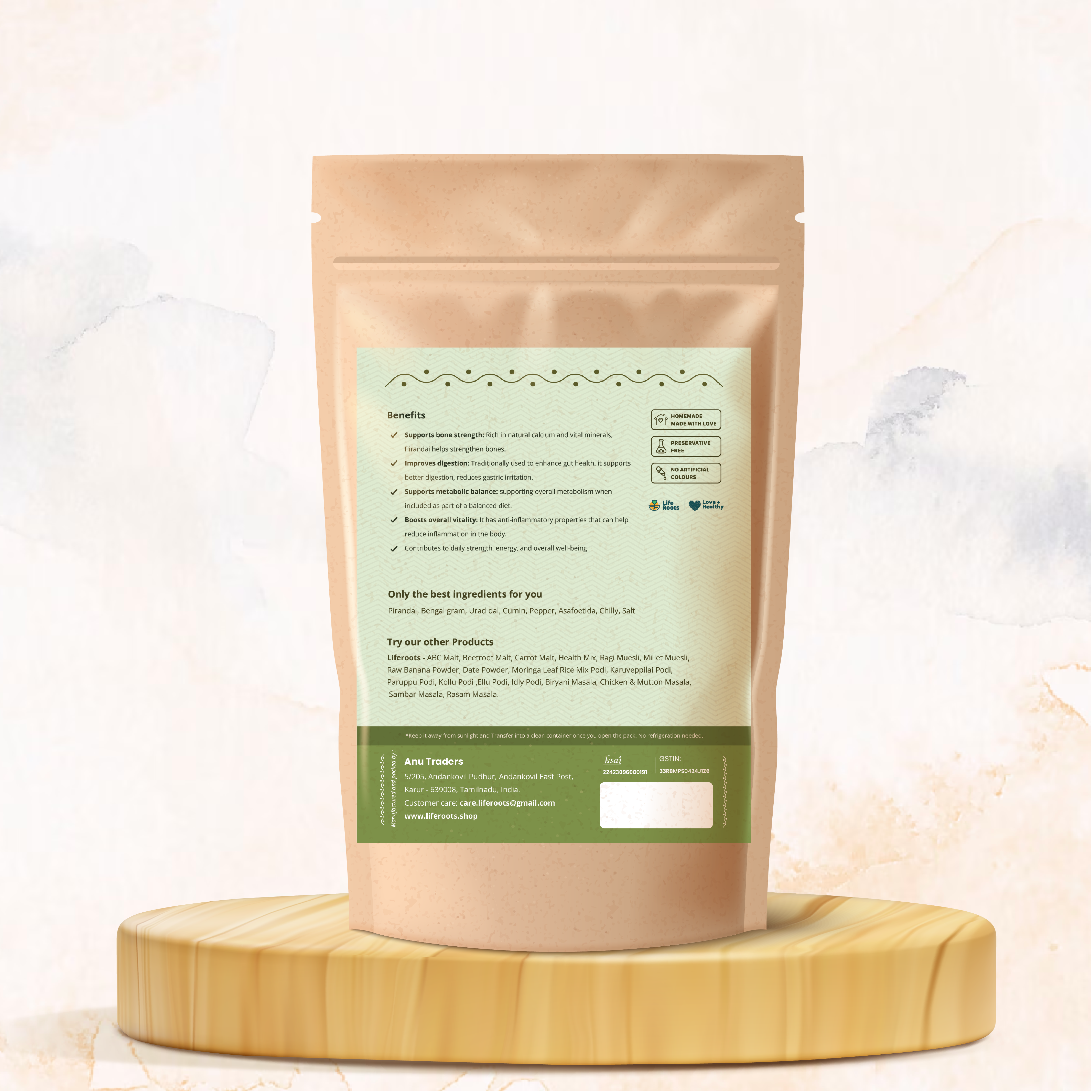 Liferoots Pirandai Rice Podi (Veldt Grape)